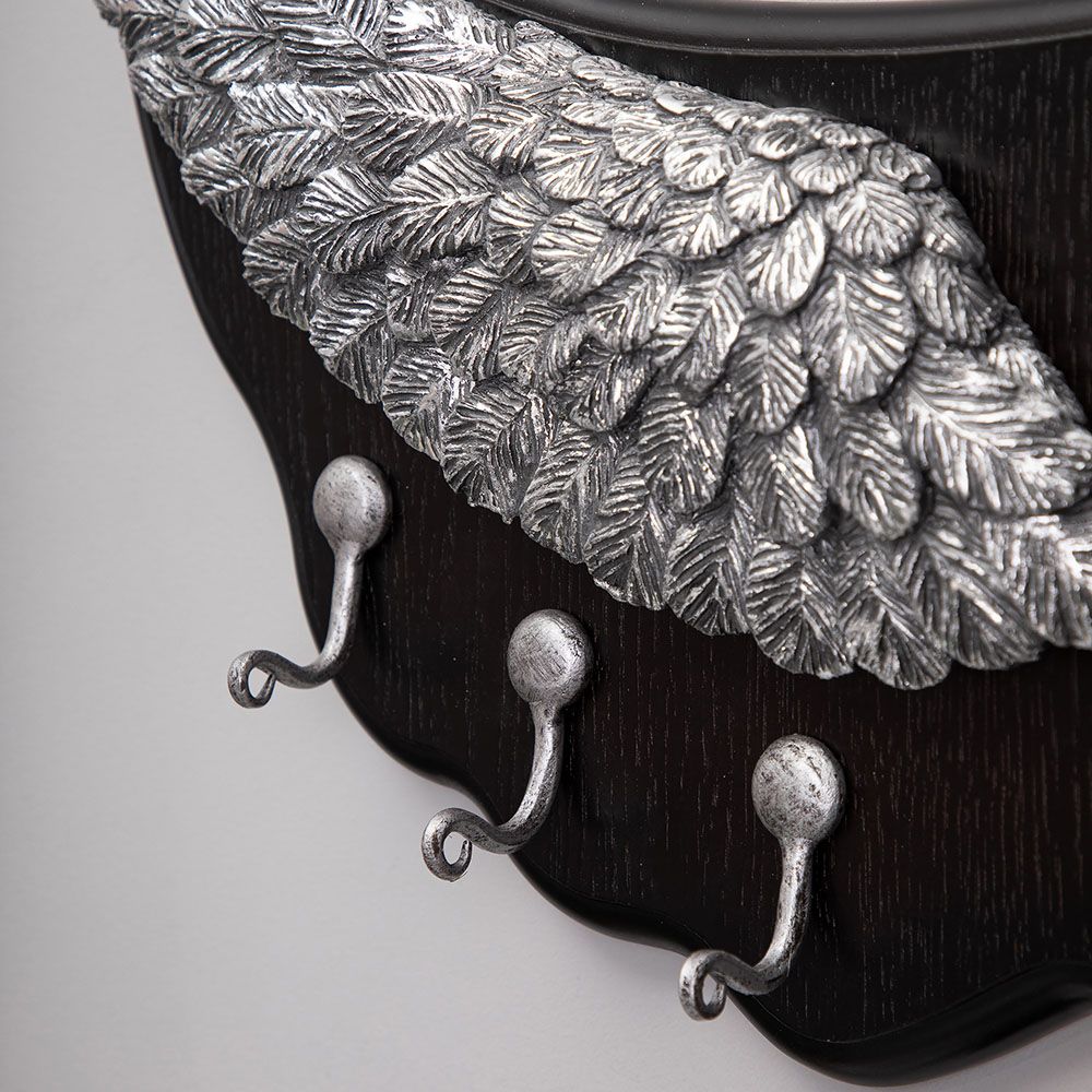 Вешалка настенная Bubo Орех Оберджин Античное Серебро