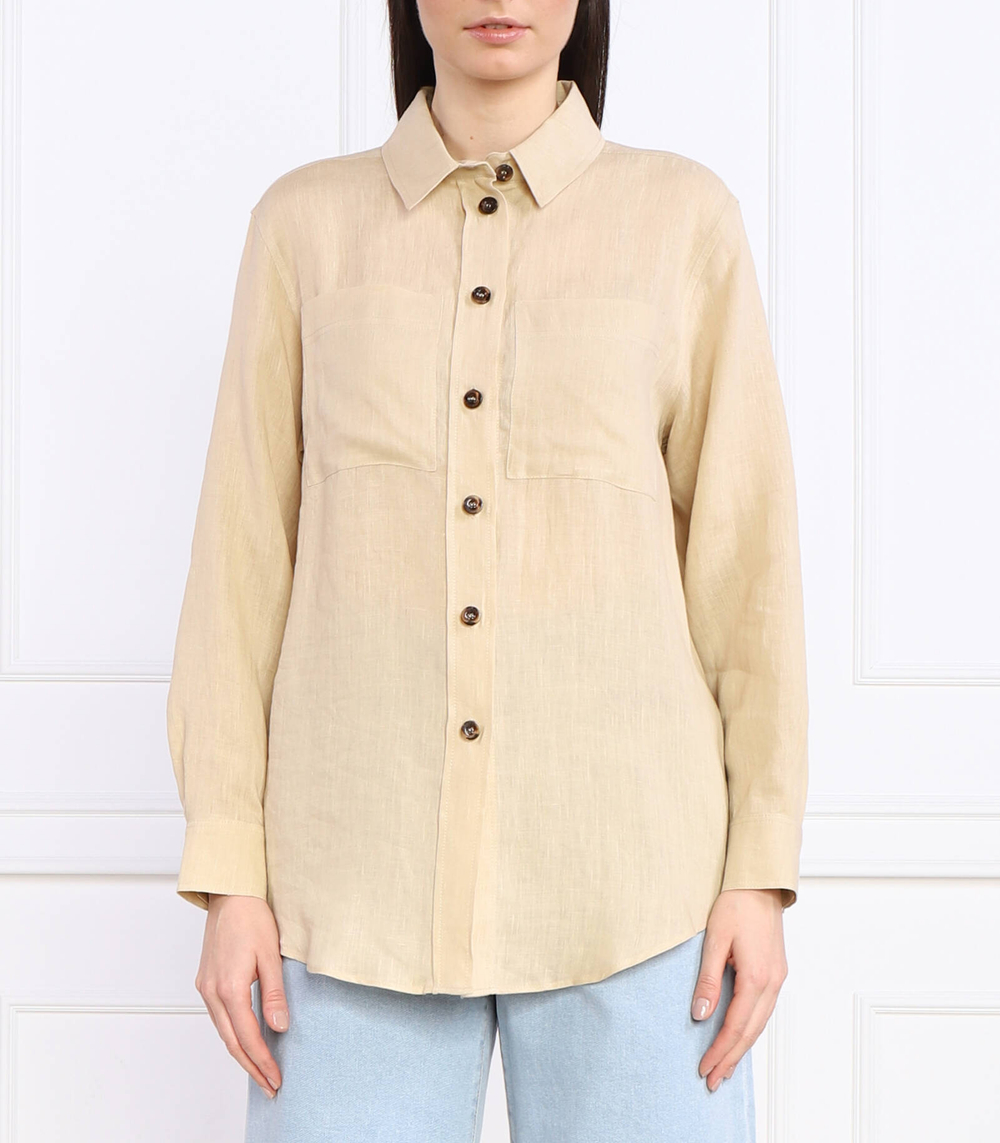 льняная рубашка Marella SPORT - бежевый(31110734)