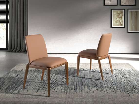 Стул Angel Cerda 4135 из экокожи коричневого цвета