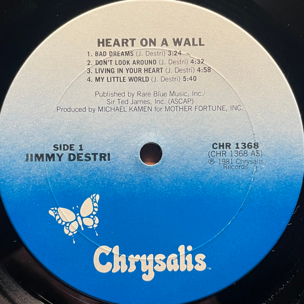 Jimmy Destri ‎– Heart On A Wall (США 1981г.)