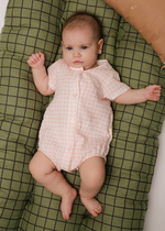 Боди из муслина (клетка розовая)