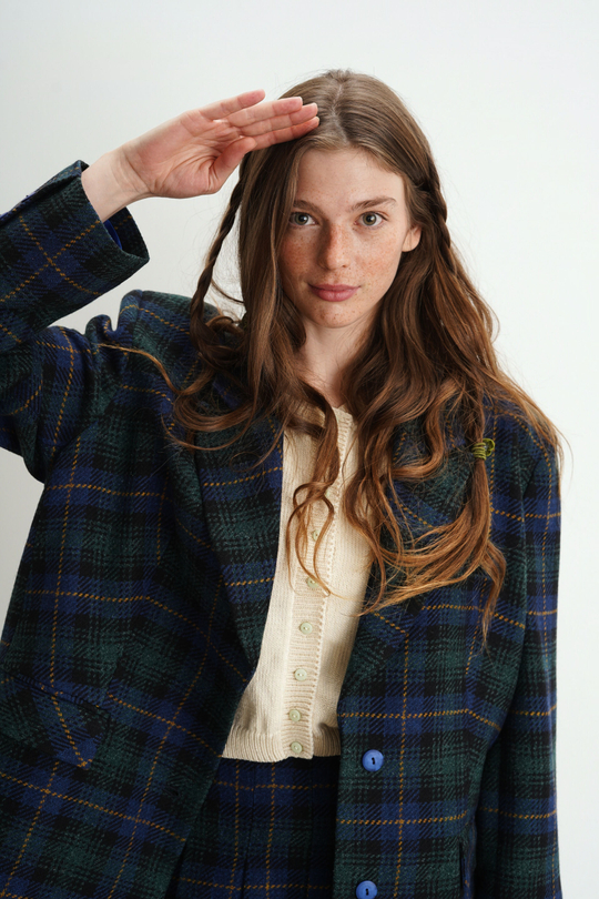 Пиджак Zoe, сине-зеленая клетка