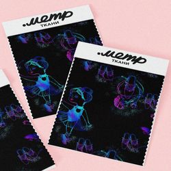 Ткань бифлекс неоновые балерины