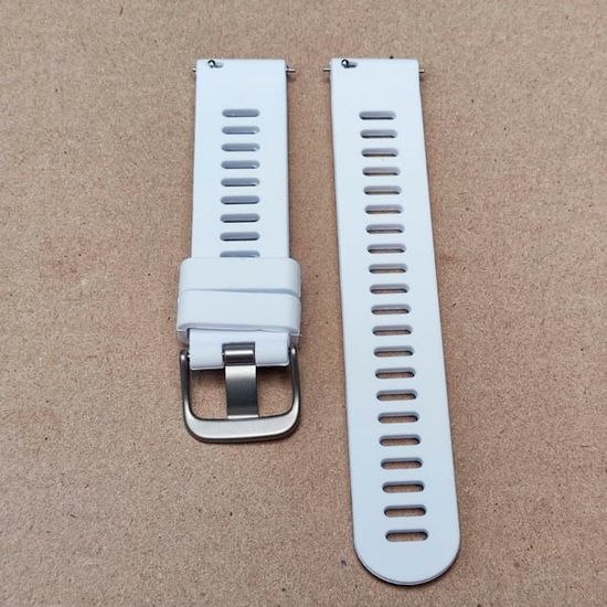 Ремешок 18 мм силиконовый для Garmin Venu 2S, Vivoactive 4S, Forerunner 255S, Forerunner 265S быстросъемный Quick Release (Белый)