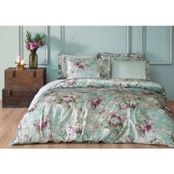 Постельное белье TIVOLYO HOME Melanio зеленый жатка