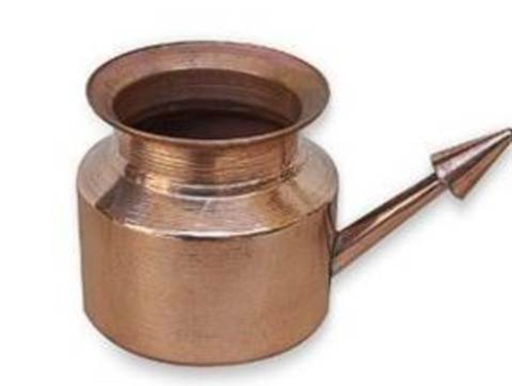 Нети пот для Джала-Нети Чайник для промывки носа медь большой, 16x9,5x9,5 см