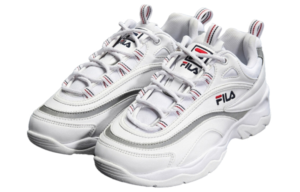 FILA Ray retro casual low-cut daddy shoes for men and women with the same silver