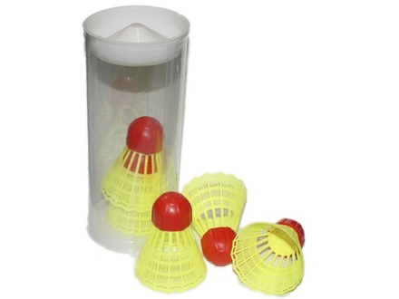 Волан пластиковый c резиновой головкой. В тубе 5 шт. Small-12 (Жёлтый)