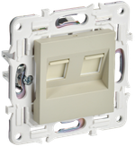 SKANDY Розетка компьютерная двойная RJ45 кат.6 SK-K04B бежевый IEK