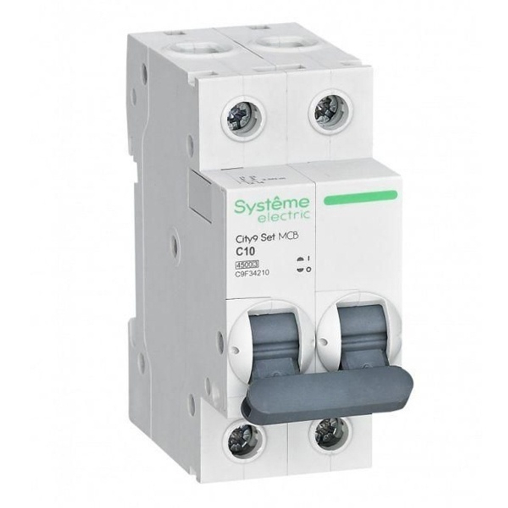 Автоматический выключатель City9 Set 10А С 2П 6кА Systeme Electric (автомат электрический) C9F36210