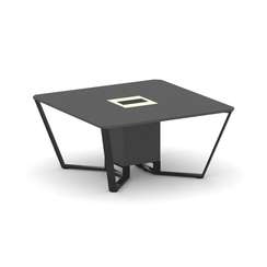 Steel Meet Стол переговорный квадратный KMK-PR.B.SP-08 Антрацит/Ваниль Глянец/Металл Черный 1600*160