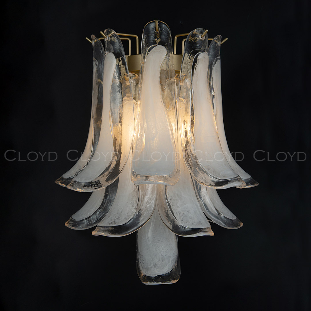 Бра Cloyd AZORES-B W2 / выс. 42 см - латунь светл. - бело-прозрачн.стекло (арт.20471)