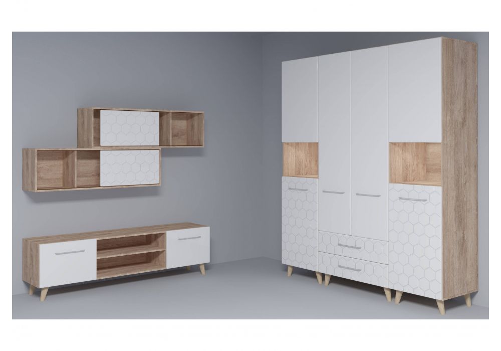 Шкаф Мариус М-01 дуб баррик / белый матовый