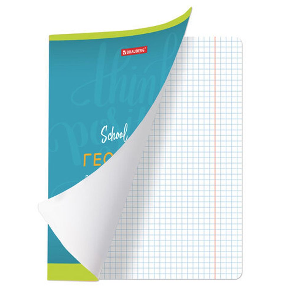 Тетрадь предметная ПАЛИТРА ЗНАНИЙ 36 листов, обложка мелованная бумага, ГЕОГРАФИЯ, клетка, BRAUBERG, 403502