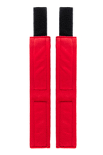 Красно-черные велюровые наручники Anonymo