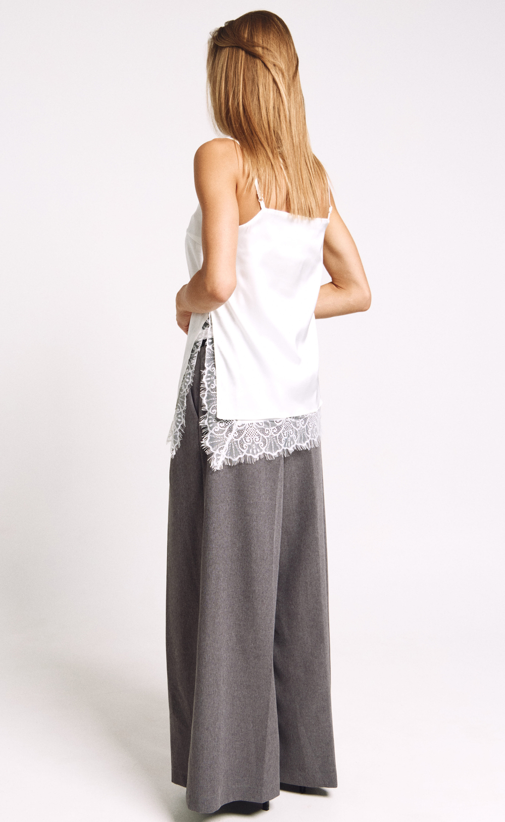 Топ-комби с кружевом 1235 молоко