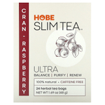 Hobe Labs, Ultra Slim чай, -малина, без кофеина 24 травяных чайных пакетиков, 1.69 унции (48 г)