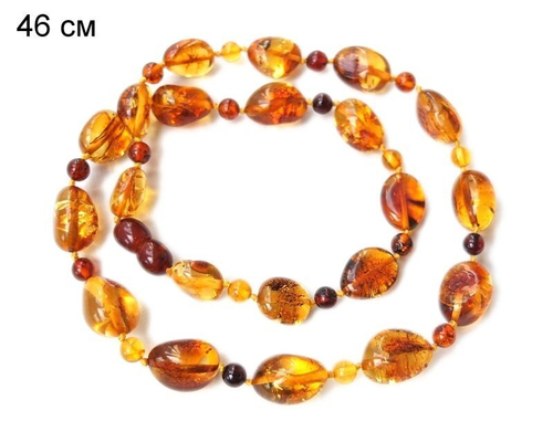 Бусы из янтаря оливка и шарик (8305)