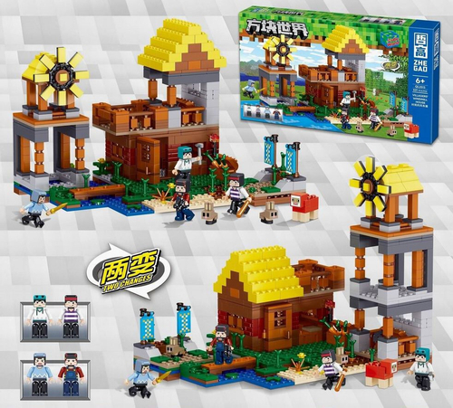 Конструктор Майнкрафт "Деревенский дом с ветряной мельницей" 621 дет.