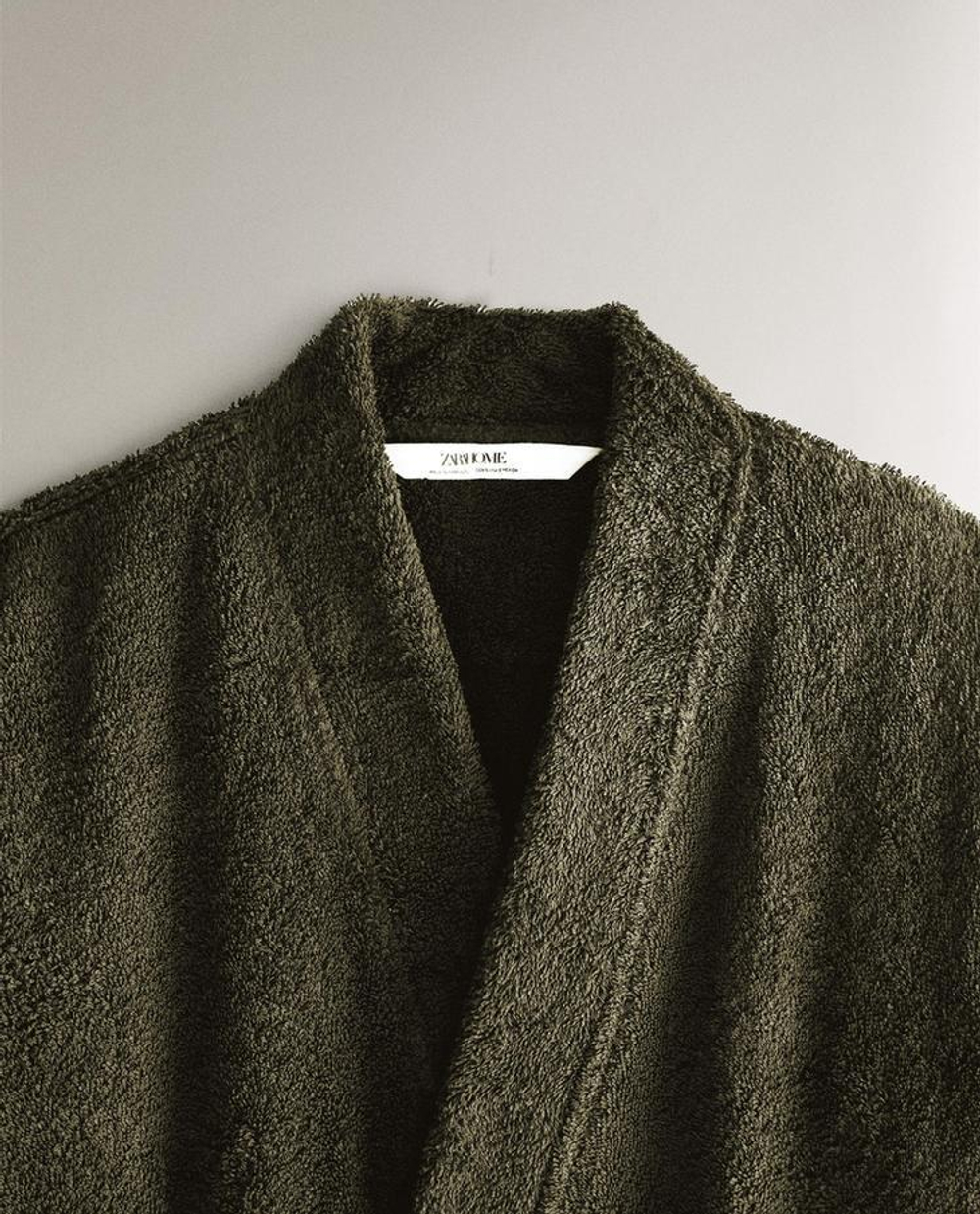 ZARA HOME ХЛОПКОВЫЙ ХАЛАТ, ХАКИ