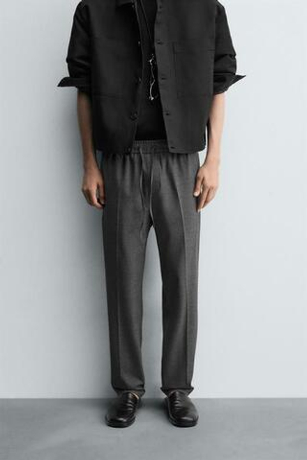 ZARA БРЮКИ-ДЖОГГЕРЫ КОМФОРТНОЙ ПОСАДКИ, ТЕМНО-СЕРЫЙ