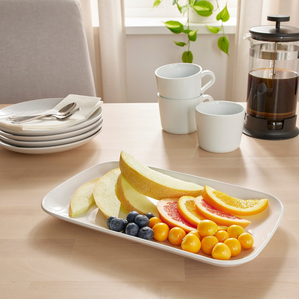 IKEA GODMIDDAG  (ИКЕА ГОДМИДДАГ)  -  Тарелка, белая, 18x30 см