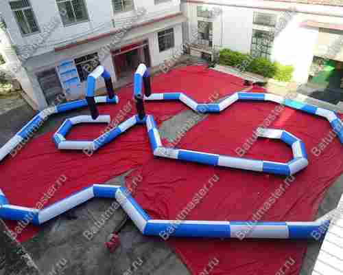 Надувная трасса "Опасный поворот", 13*9*2,5 м