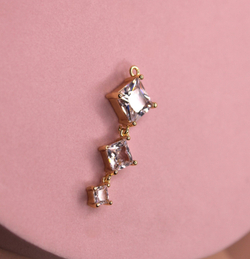 Подвеска тройной кристалл 36 мм позолота