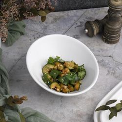 Салатник 200 мл d 17,5 см h8,5/4,5 см скошенный белый фарфор P.L. Proff Cuisine [4]