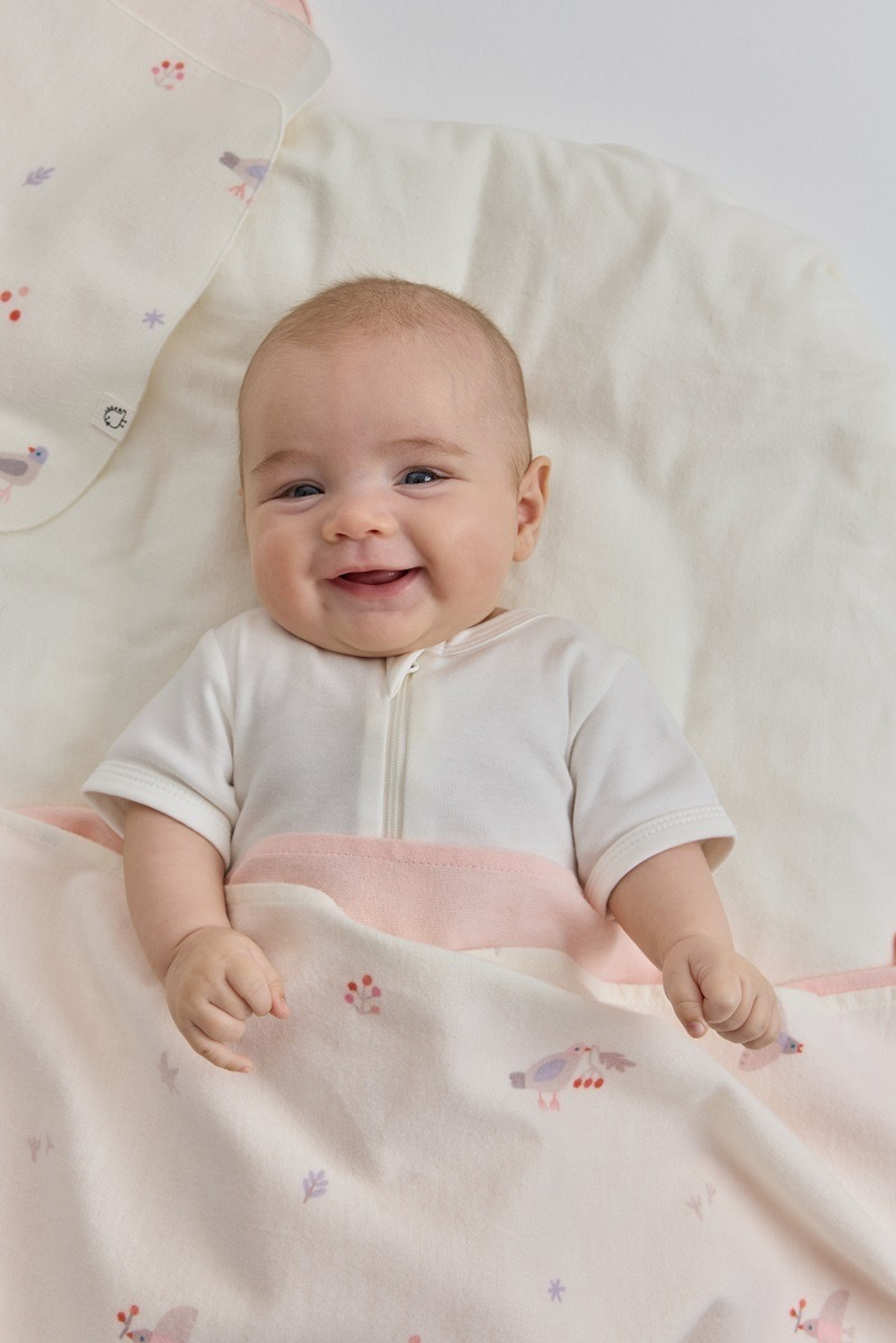 Пелёнки фланелевые BUBA KIDS, 3 шт., Песня Севера/Пудра/Сливочный, 95х115