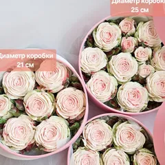 Зефир в шляпной коробке «Розы Мондиаль» / 25 см