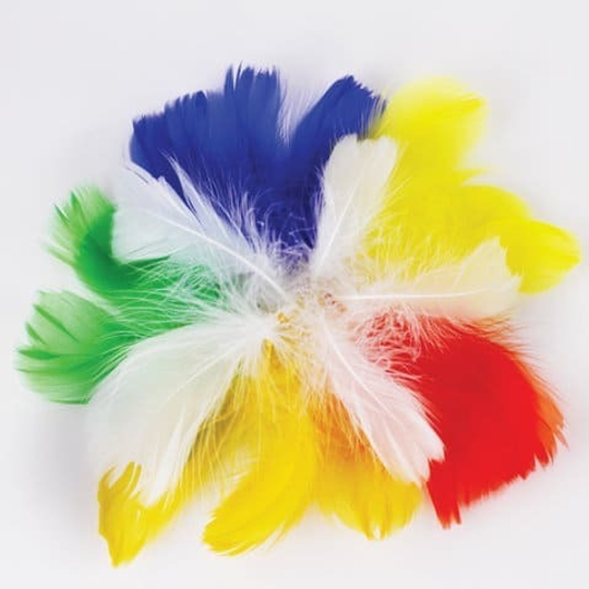 Перья декоративные "СТРАУСИНЫЕ", 10-12 см, 24 шт., (6 цветов, ЯРКИЕ)