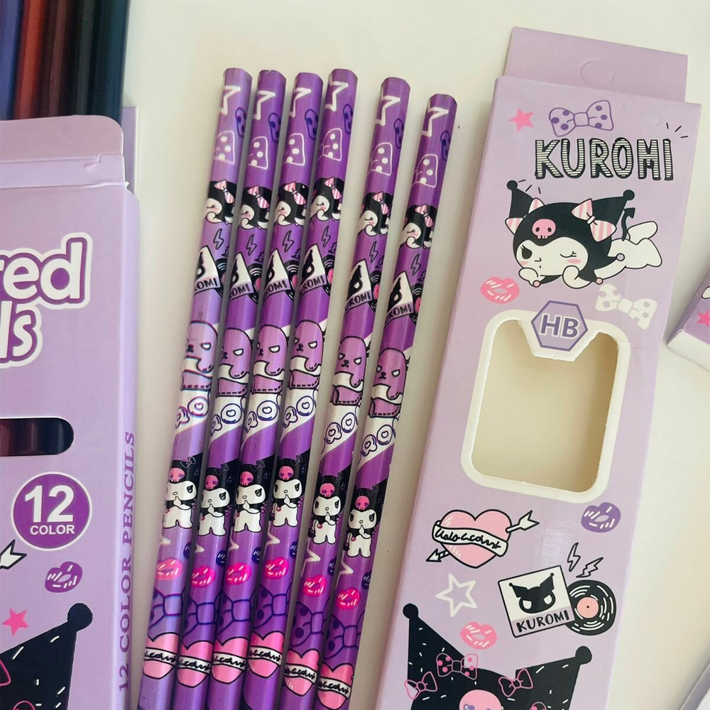 Канцелярский набор NB-Nabil, 30 предметов, с раскраской, карандашами, фломастерами, точилкой и ластиком, серия "Куроми"