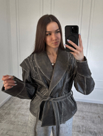 Кожаная куртка на запах a la vintage