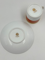 Кофейная пара Celine с красной каймой