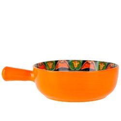 Кокотница с ручкой "Arabesque" (оранжевый) 22х16см (подарочная упаковка)