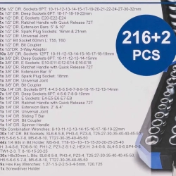 Набор инструментов 216+2пр. 1/4'', 3/8'', 1/2''(6гр.) (4-32мм) Scheppach Sch-38841+2