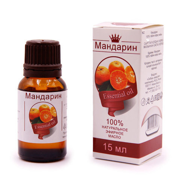 Масло эфирное Мандарин, флакон-капельница, 15 мл