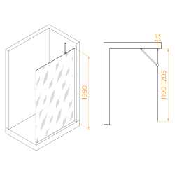 Душевая перегородка RGW WA-110W (Прозрачное, 1200)