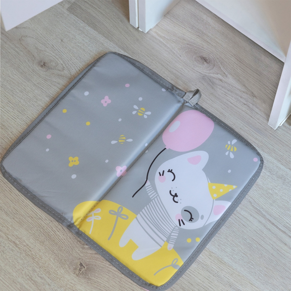 Набор для детского сада: кармашек, коврик, наклейки. Котик