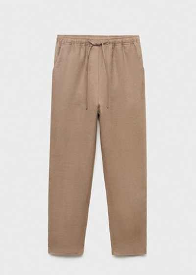 Брюки изо льна со шнурком