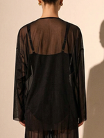 Лонгслив пляжный Сетка Черный