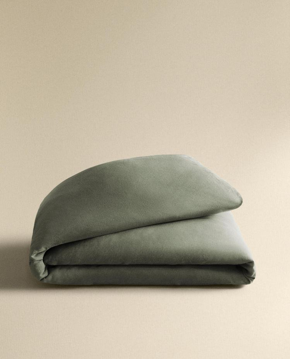 ZARA HOME ОДНОТОННЫЙ ПОДОДЕЯЛЬНИК, ЗЕЛЕНЫЙ