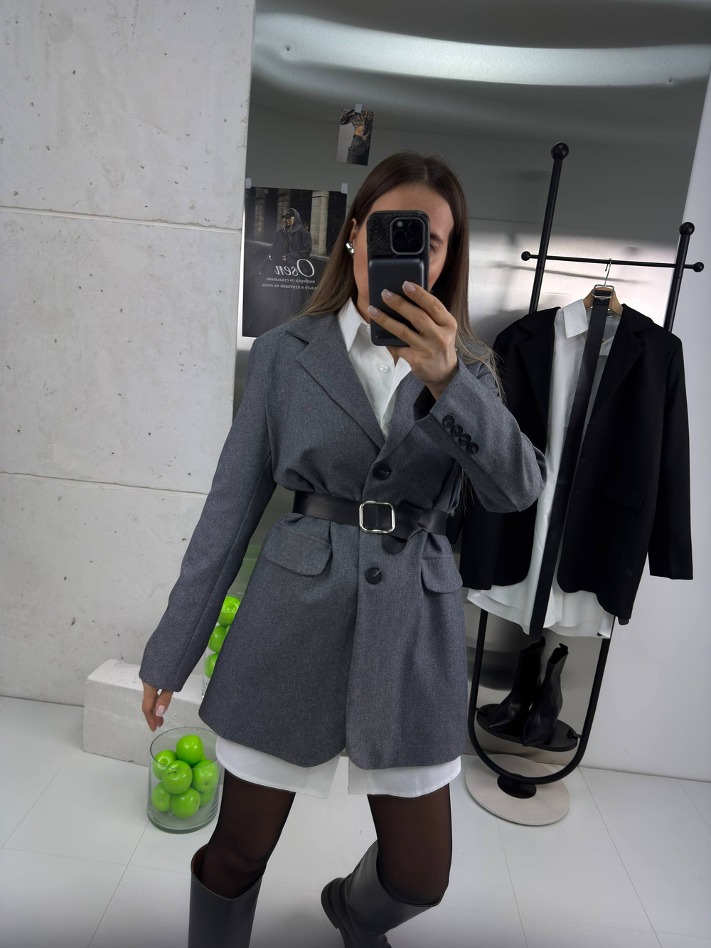 Пиджак-рубашка женская арт. 4815 цвет "серый"