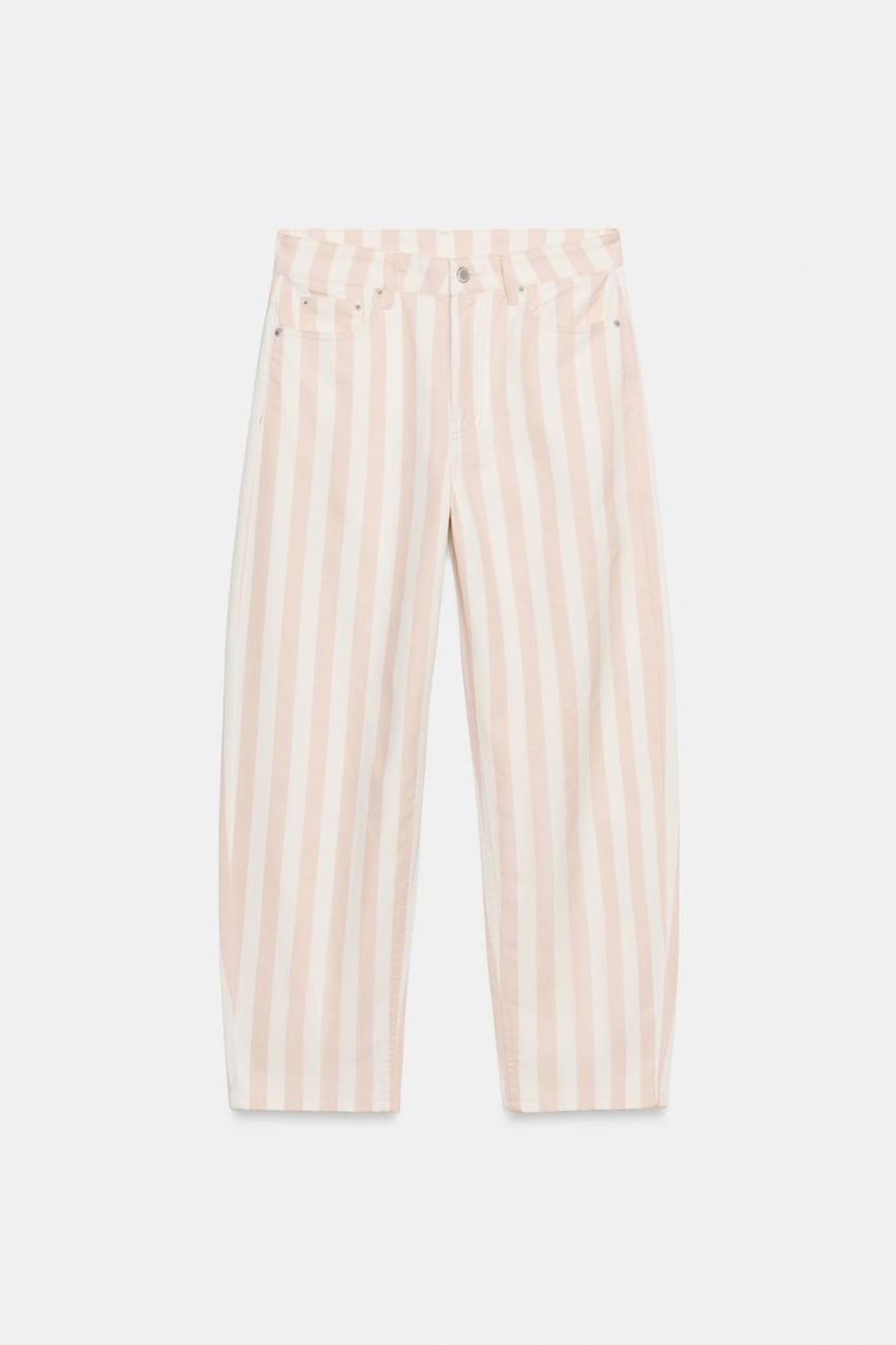 ZARA ЗАУЖЕННЫЕ ДЖИНСЫ В ПОЛОСКУ СО СРЕДНЕЙ ПОСАДКОЙ — ZW COLLECTION, ПОЛОСКИ