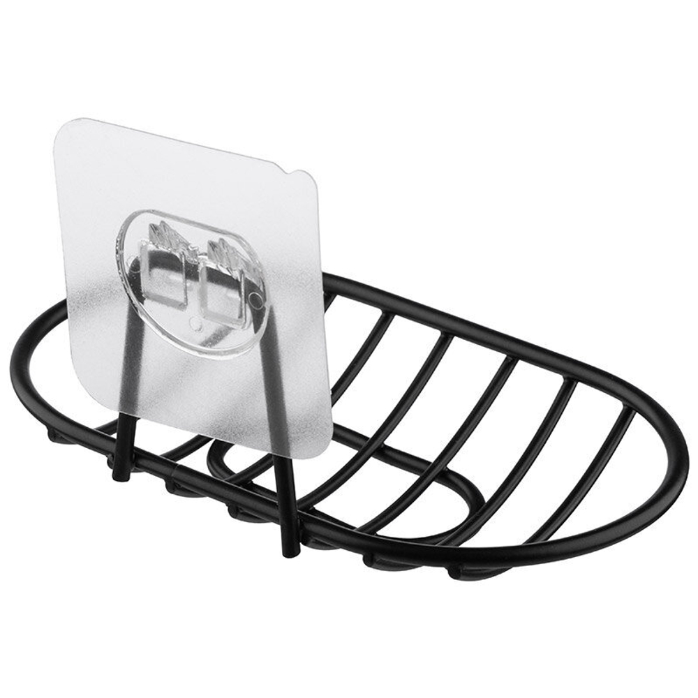 Мыльница подвесная овальная BLACK, 14,3*8,5*2,5см