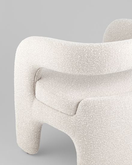 Кресло лаунж Bones жемчужный букле