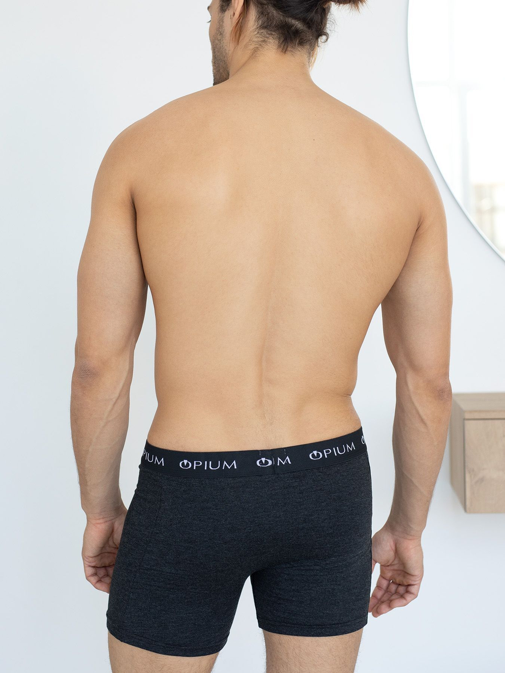 Мужские трусы-боксеры из меланжевой ткани (Размер: 4X) (Цвет: темно-серый)