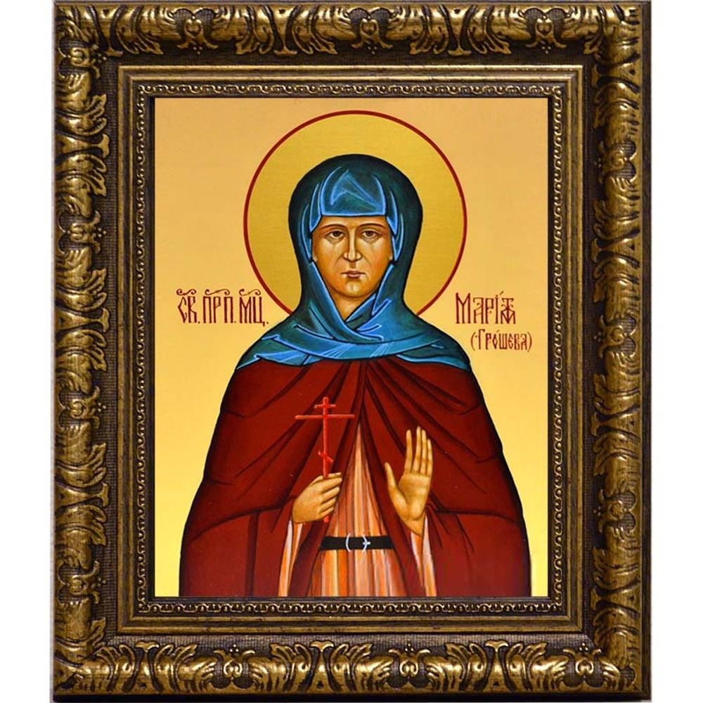 Мария Грошева послушница, преподобномученица. Икона на холсте.