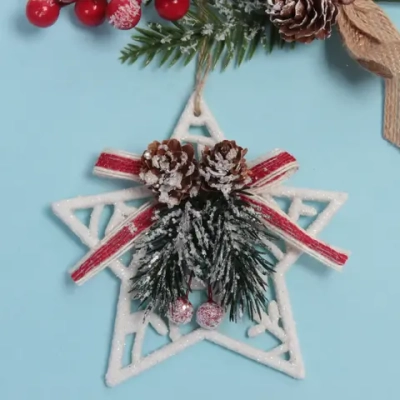 Подвеска елочная БЛЕСК «Звезда» 11,5 см, Белый